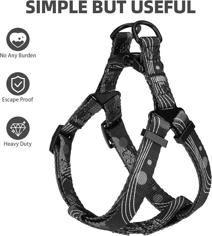 PUPTECK No Pull Dog Harness Small Sized Step-in Adjustable Puppy Vest | Soft Webbing Basic Halter with Leash for Outdoor Walking