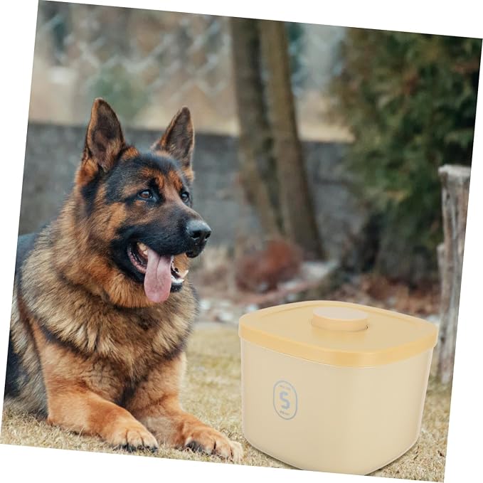 VALICLUD Small Yellow Airtight Dog Food Storage Container Vacuum Sealed Plastic Pet Treat Holder, Small, Yellow