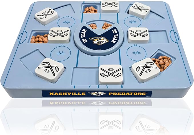 Pets First NHL Nashville Predators Large Puzzle Toy, New Size, Interactive Dog Treat & Slow Feeding Toy