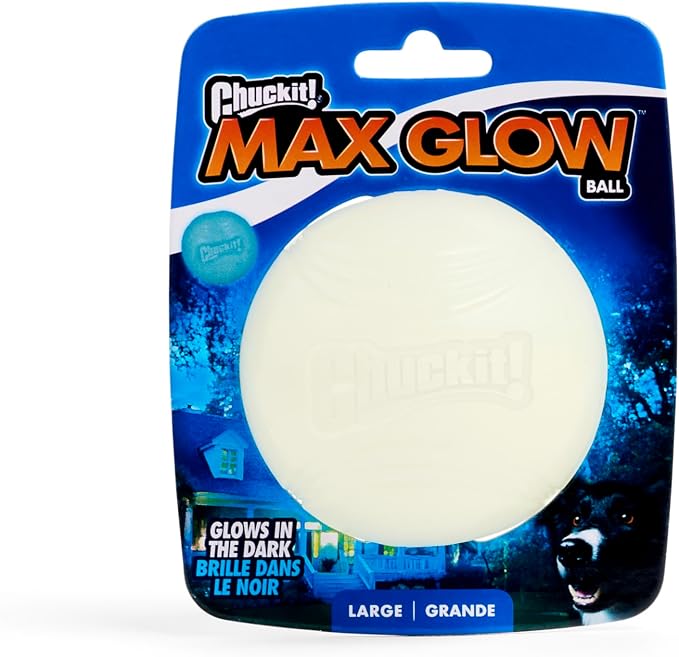Chuckit! Max Glowin the Dark Bouncy Ball for Dogs, Large 3in, 1 Pack