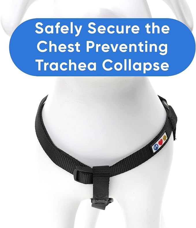 Pawtitas Solid Step-in Dog Harness – Adjustable No-Pull Vest for Puppies to Seniors, Safe & Comfortable L Black