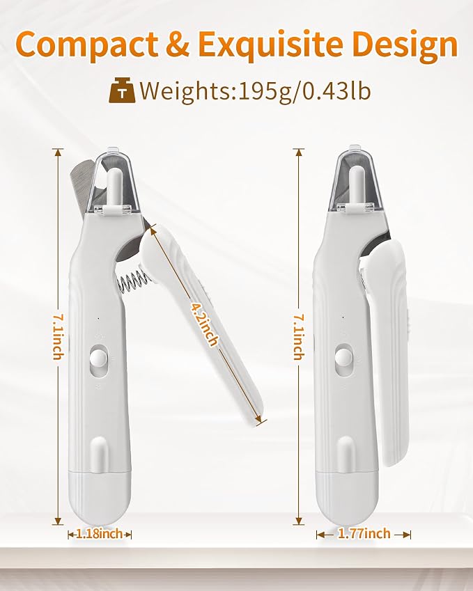 2-in-1 Cat Nail Clippers & Grinder with Light, Safety Guard & Quick Sensor