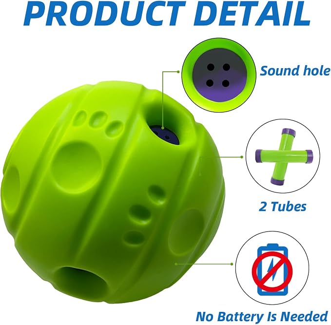 Dog Toys Ball, Interactive, L, 3.94 in (10 cm) | No Paint, Gibbering Sound, Surface Concave Lines