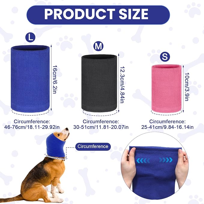 CIATBYYJ Dog Ear Muffs, 3 Pcs, 3 Sizes (S/M/L)