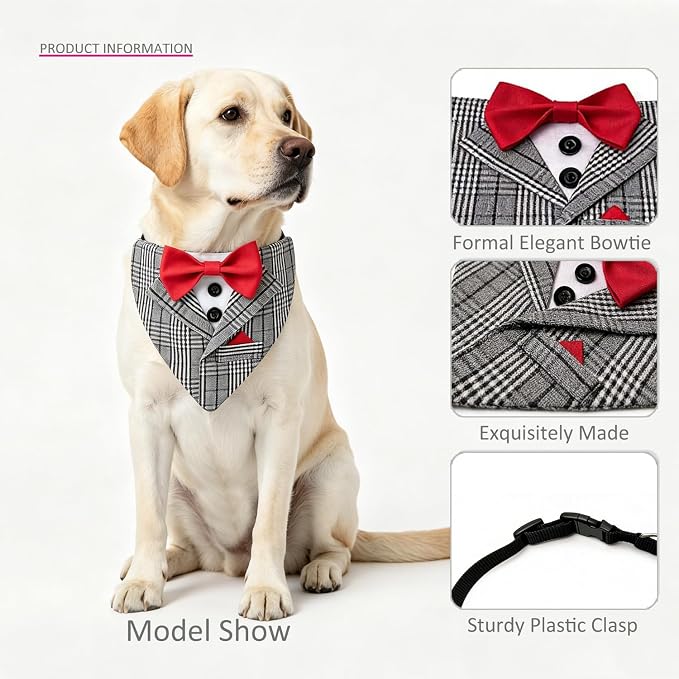 Dog Tuxedo Costumes Wedding Outfit, Medium, Gray