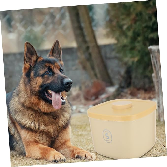 Cabilock Airtight Small Pet Food Storage Container, Vacuum-sealed Dog and Cat Food Bin, Moisture-proof Yellow Canister for Puppy and Small Dog Feeding