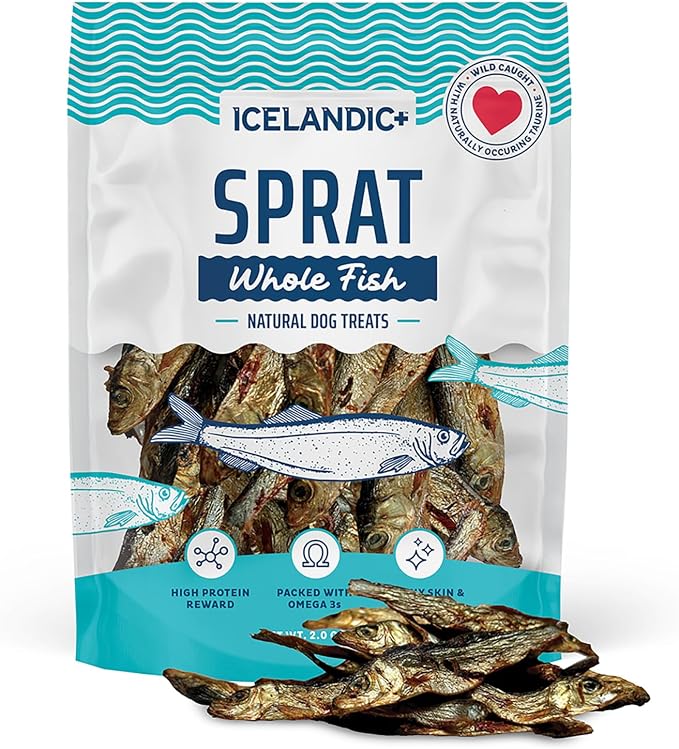 Icelandic+ 2oz Wild-Caught Whole Fish Sprat - Crunchy Air-Dried Dog Treats