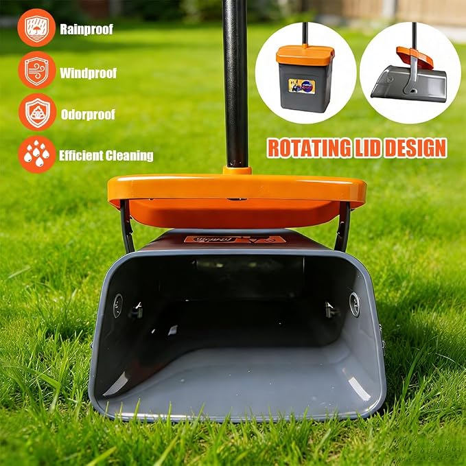 Pooper Scooper for Dogs, 46'' Long Handle Large & Small Breeds, Yard & Outside Waste Pickup, Rake with Bag Attachment & Holder, Litter Scooper, 100 Pet Waste Bags, Pet Supplies & Dog Accessories