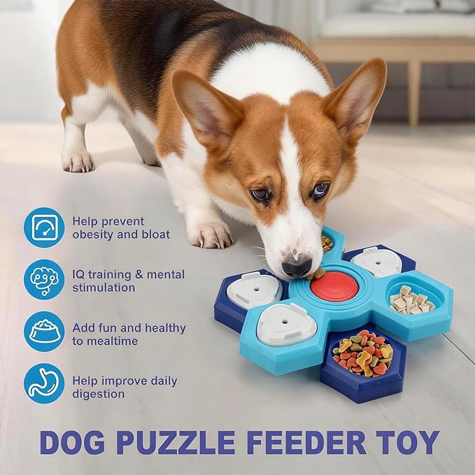 Dog Slow Feeder - Interactive Dog Food Puzzle Toy, Treat Maze Game for Dogs & Cats, Mental Stimulation & Boredom Relief, Adjustable Difficulty Pet Enrichment Toy (Three Layers)