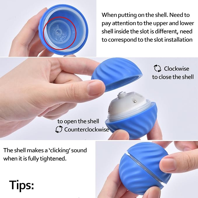 Trumoon Automatic Bouncing Ball Toy for Small and Medium Dog, Motion Moving Ball for Dog, Durable Motion Activated Automatic Rolling Pet Toys(Blue)