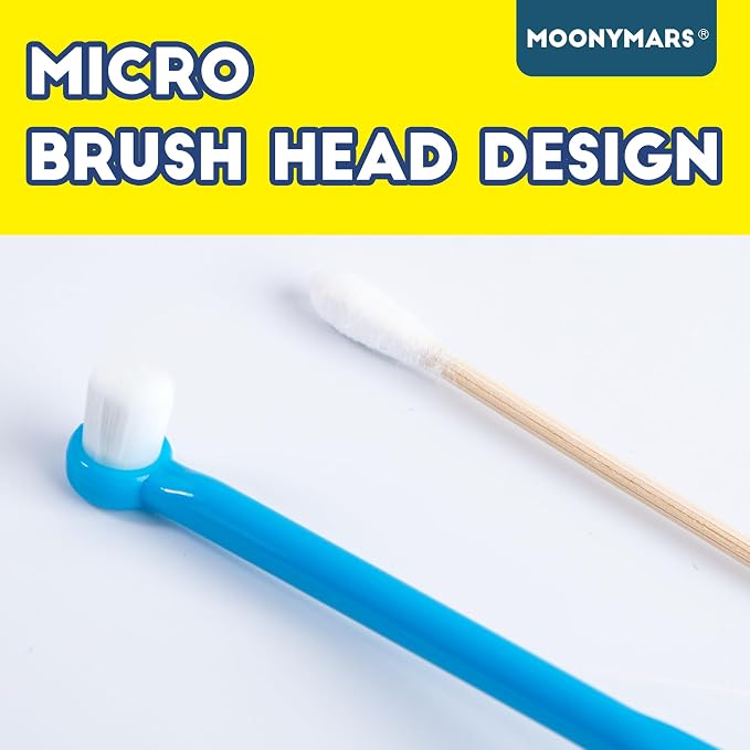Small Dog Toothbrush, Cat & Puppy Tooth Brushing Kit, Ultra Soft & Mini Head Teeth Brush for Kitten & Tiny Pet, Doggy Toothbrushes Deep Dental Cleaning, 1 PCS - Blue