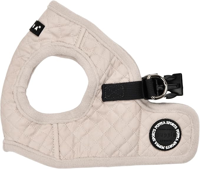 Puppia Irvin Vest Dog Harness Step-in Warm Winter Diamond Pattern for Small and Medium Dog, Cream, Small