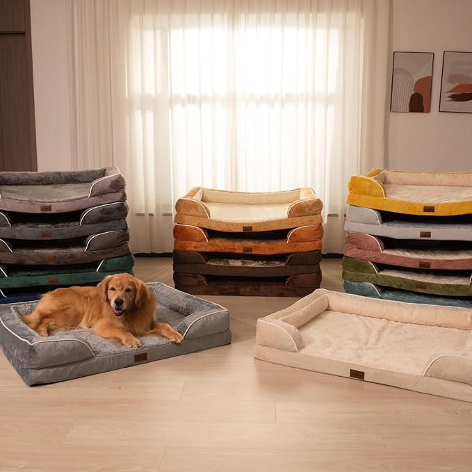 Comfort Expression Orthopedic Egg Crate Foam Dog Bed - Large 36x27in, Deep Purple