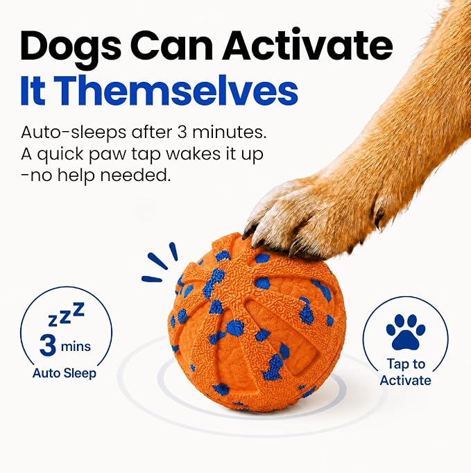 Interactive Dog Toys Ball, Moving Dog Toys to Keep Them Busy | Automatic Self Rolling & Bouncing, 3 Smart Modes, Motion-Activated, Soft E-TPU, for Small Medium Large Dogs, Indoor & Outdoor