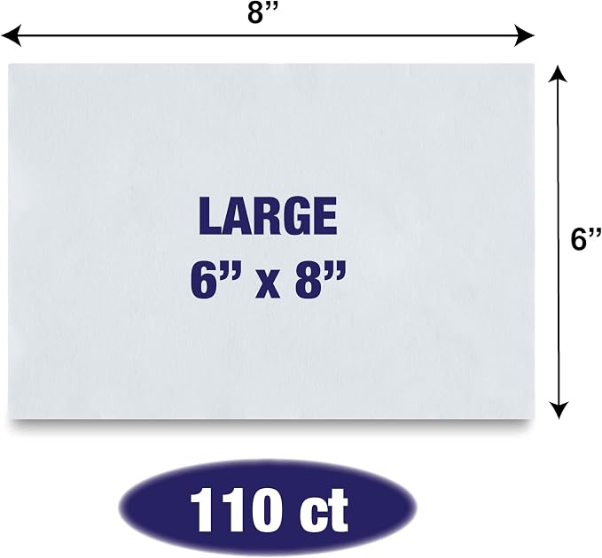 110 Pack Pet Grooming Wipes, Large & Extra-Large, 6" x 8"