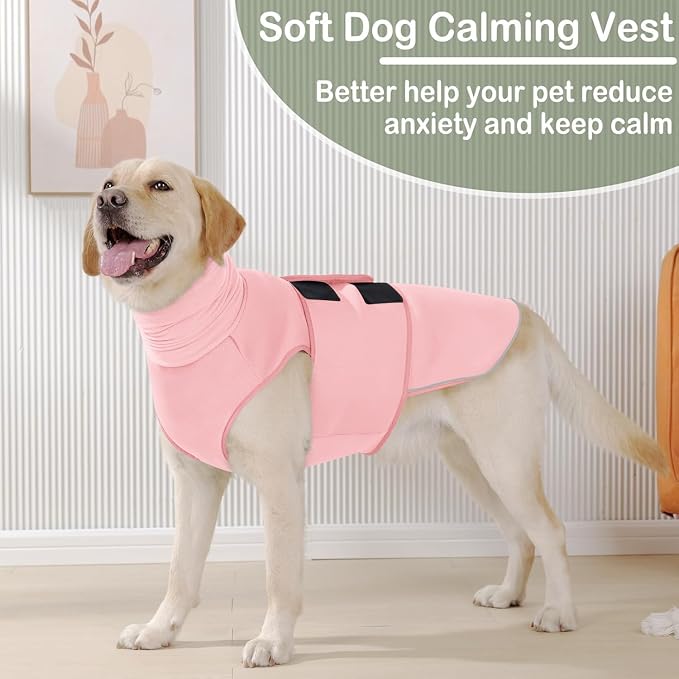 KOESON Reflective & Soft Dog Anxiety Vest with Ear Wraps for Thunderstorm