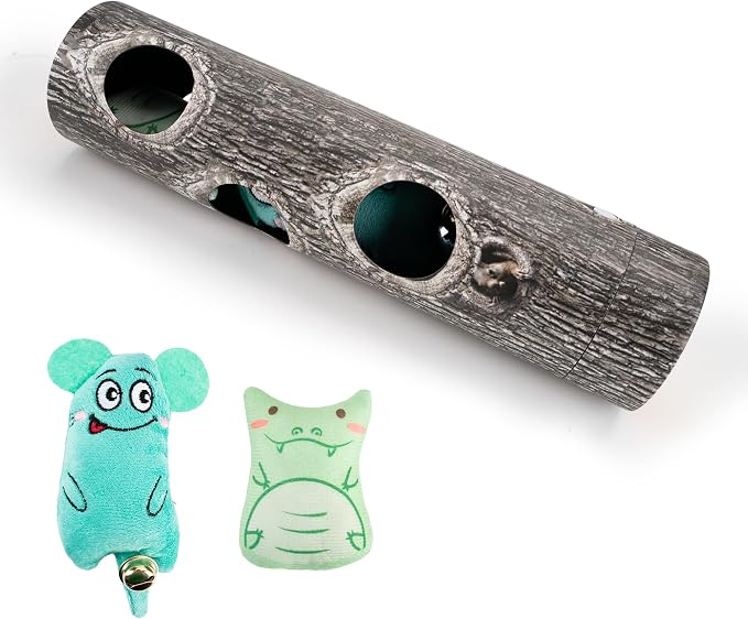 Homrich Interactive Cat Puzzle Enrichment Toy Hide & Seek with Plush Catnip | Self-Play Fun for Indoor Cats Engages Natural Hunting Instincts Relieves Boredom Provides Mental Stimulation & Exercise