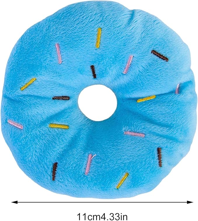 Aggressive Chew Toys for Large Dogs, Indestructible Durable Fabric Cute Dog Toy for Aggressive Chewers,Donut Heavy Duty Squeaky Interactive Dog Toys for Anxiety Relief Playing Teething Puppy Home