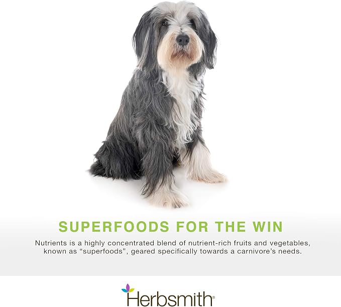 Herbsmith Nutrients Superfood Dog Multivitamin Featuring Vitamins & Minerals from Whole Foods Boost Kibble or DIY Raw with Antioxidants for Puppies to Seniors - 6.5 oz