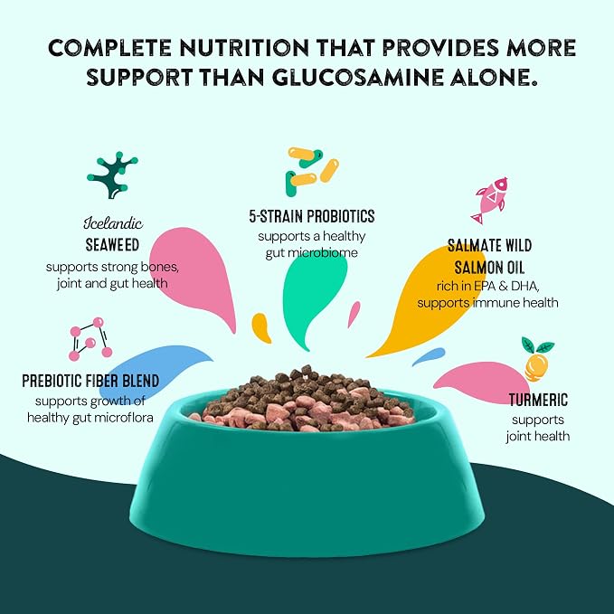 Hip & Joint Supplements for Dogs | Helps Joint Health & Mobility Support for Recovering and Senior Dogs | Natural Ingredients, Tasty Kibble Dog Food Topper | 21 Count Pack
