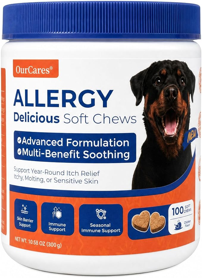 Dog Allergy Chews Anti-Itch Skin & Coat Probiotics 100 Chews