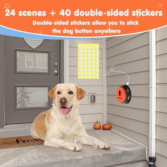 Dog Buttons for Communication, 6 Recordable Buttons, with Mat & Batteries