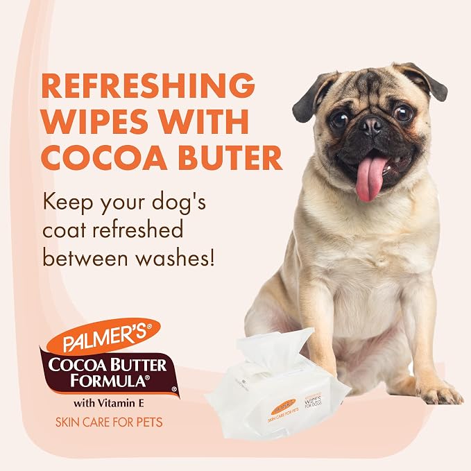 Palmer's for Pets Cocoa Butter Grooming Wipes, 100 Count
