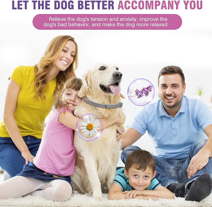 Calming Collar for Dogs 4 Packs Dog Pheromone Calm Collars Relief Anxiety Stress Separation, 25 Inches, Grey