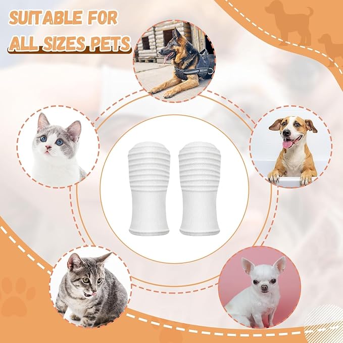 Pet Dental Care Set, Dual-Sided Toothbrush and Finger Brush, for Dogs and Cats (Black, Small Cone)