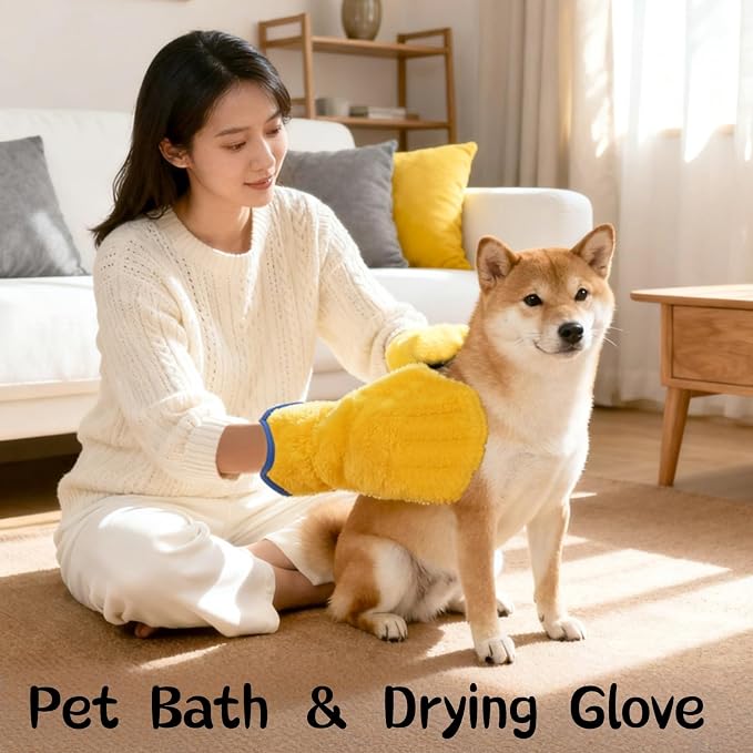 Microfiber Pet Drying Glove, 2-Pack, Blue