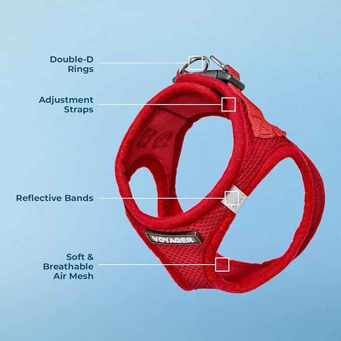 Voyager Step-in Air Dog Vest Harness - Red, Small | 14.5-16" in Chest, Reflective Bands, All Weather Breathable Air Mesh, Cats Compatible, Lightweight, Fast Drying