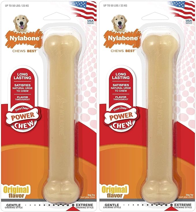 Nylabone Original Bone Dog Chew Toy [Set of 2] Size: Giant