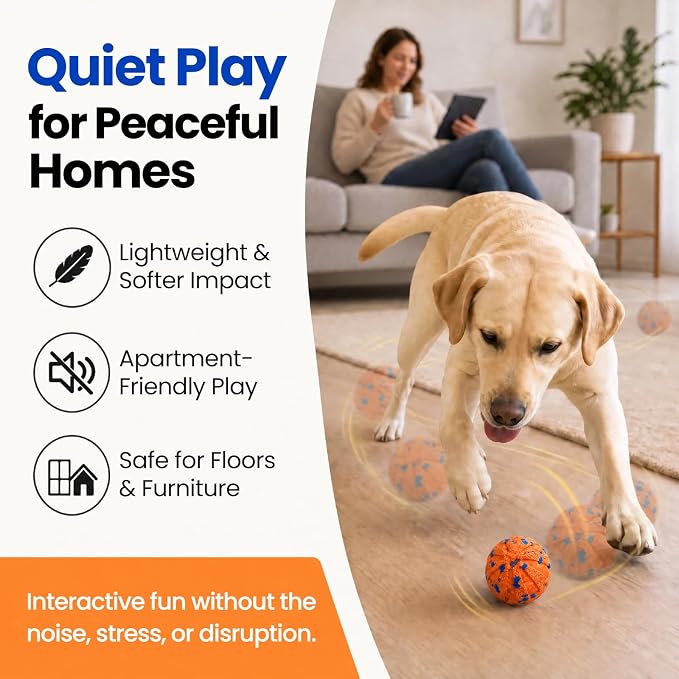 Interactive Dog Toys Ball, Moving Dog Toys to Keep Them Busy | Automatic Self Rolling & Bouncing, 3 Smart Modes, Motion-Activated, Soft E-TPU, for Small Medium Large Dogs, Indoor & Outdoor