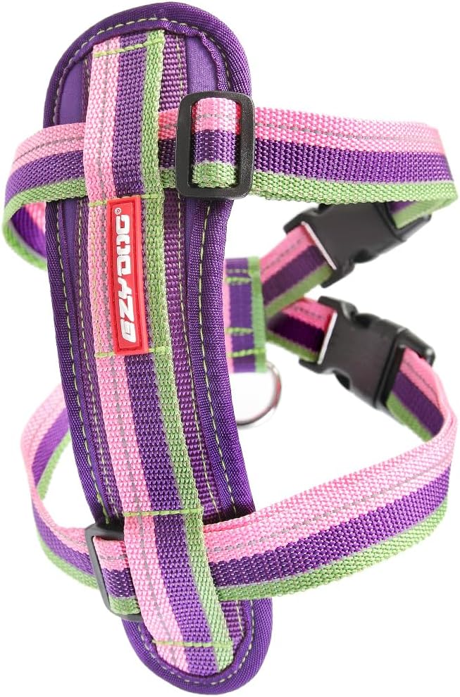 EzyDog Chest Plate No Pull Dog Harness, Escape Proof - X-Large, Bubble Gum | Car Restraint Included, Comfort EVA Padding, Adjustable for All Breeds, Quick Release Buckles, Reflective Stitching