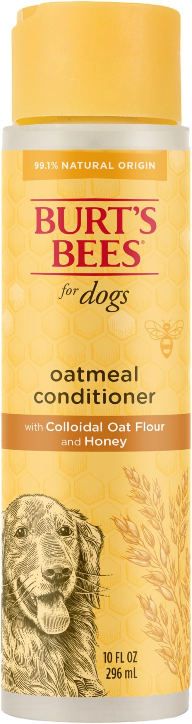 Burts Bees for Pets Oatmeal Dog Conditioner, Fragrance-Free, 10 Fl Oz, 2-Pk | Colloidal oat flour and honey moisturize and soften dry coats, pH-balanced, 95% natural origin