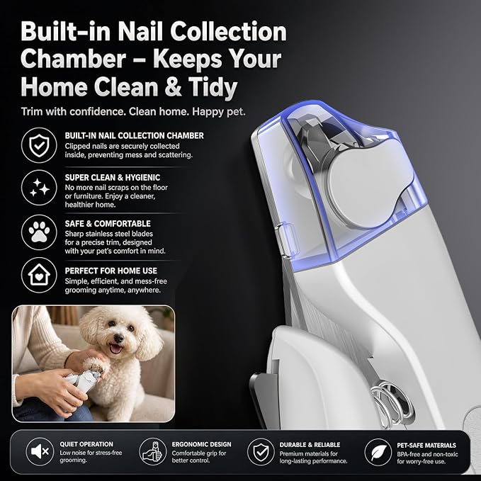 Professional Dog & Cat Nail Clippers with LED Light & Safety Guard