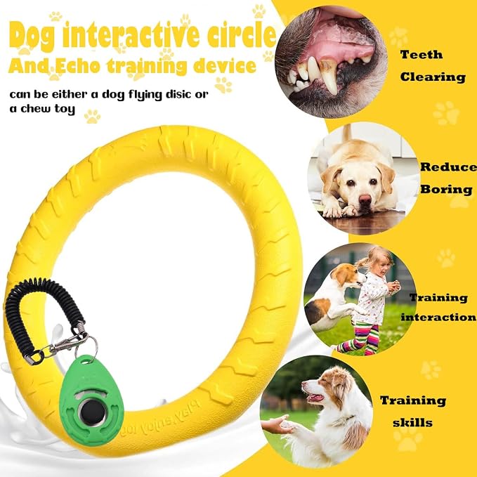 Dog Training Ring: Yellow Ring & Green Clicker