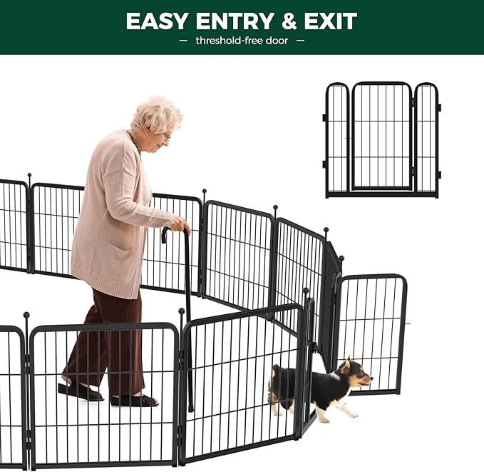 FXW Rollick Unleashed Dog Playpen, 24in, 32 Panels, Small/Puppy, Black