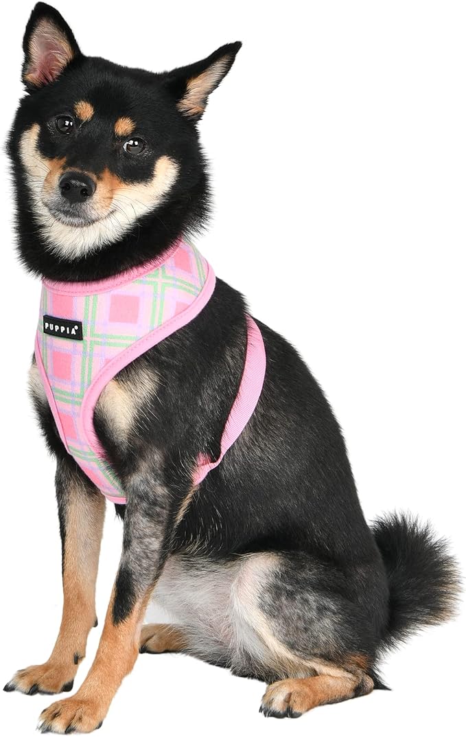 Puppia Spring and Summer Fashion Over-The-Head Dog Harness, Pink_Jaylen, Large