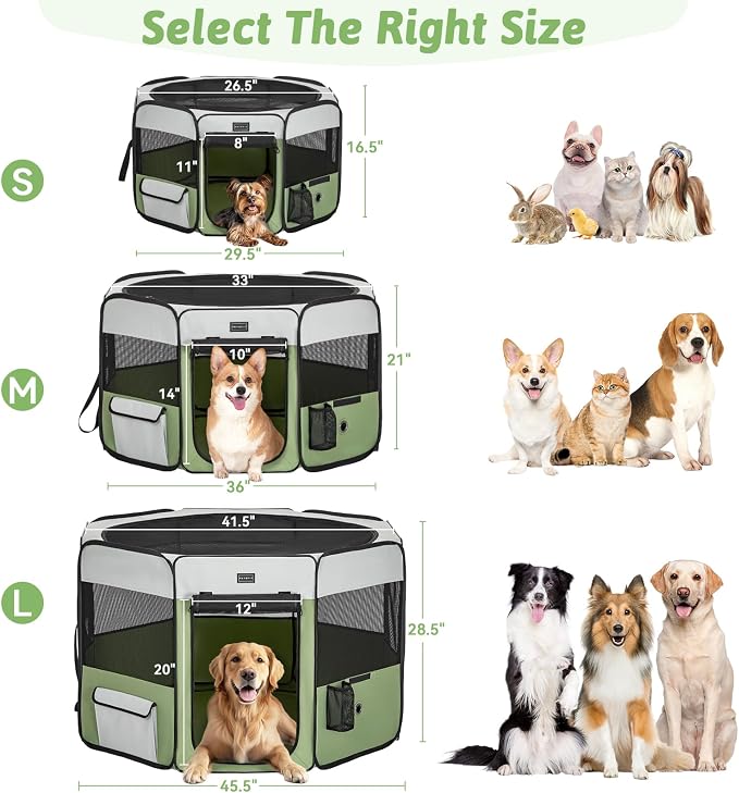 PETSFIT Puppy Playpen, 29in, with Waterproof Mat