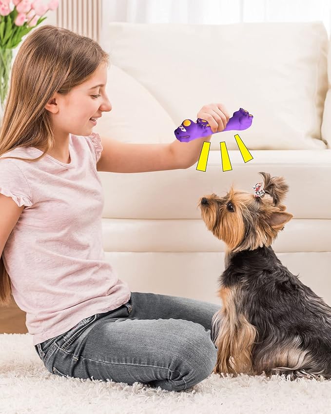 Pweituoet 9" Squeaky Dog Toys - 3 Pack Funny Rubber Squeaky Toys, Latex Dog Chew Toys for Puppy