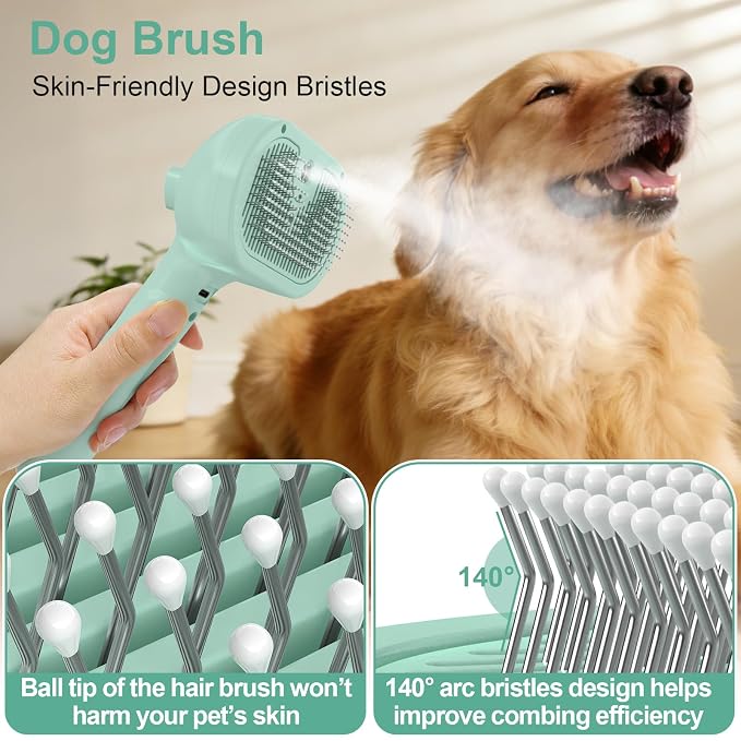 Cat Brush Dog Brush for Shedding, Green