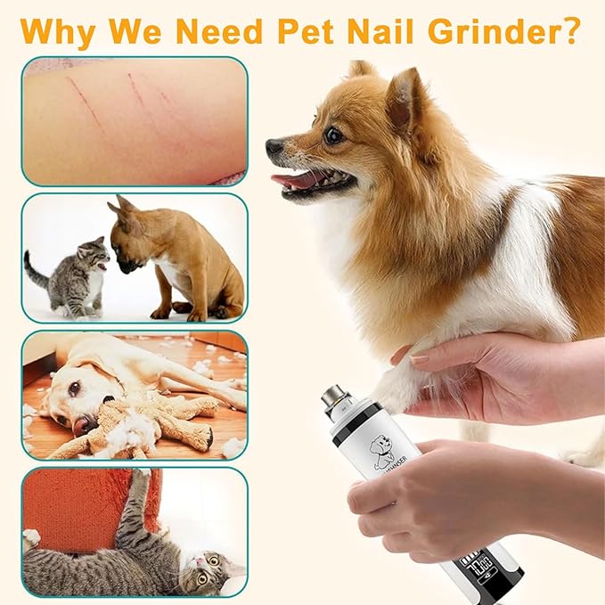 2026 Upgraded Silent Groom Pro Nail Grinder, 3-Speed Cordless with 2 Grinding Wheels