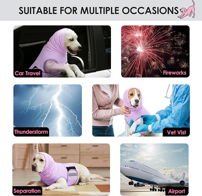 AOFITEE Large Dog Thunder Jacket, Skin-Friendly Dog Anxiety Vest with Hood