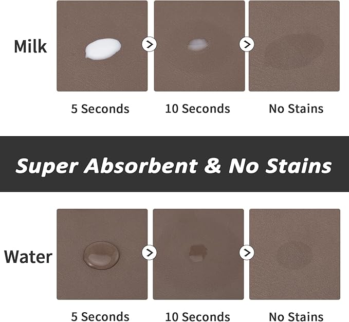 HotLive Dog Food Mat - Absorbent Cat Mat for Food and Water, No Stains Pet Feeding Bowl Mat, Easy to Clean Pet Placemats, Quick Dry Dog Water Dispenser Mat for Messy Drinkers | Brown 12"x 19"