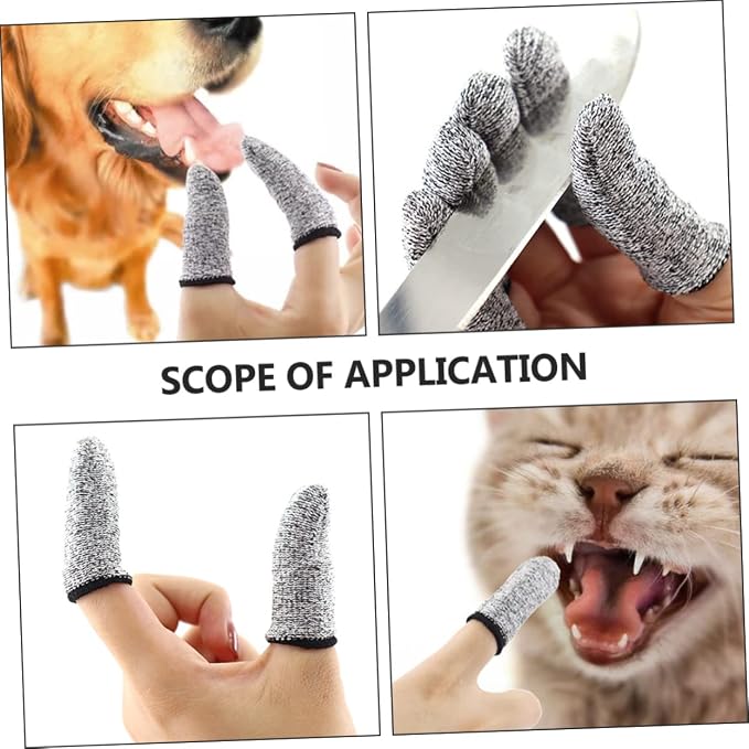 YARNOW 2pairs Pet Tooth Cleaning Finger Cots Dog Cat Brush Safe Material for Pet Oral Hygiene