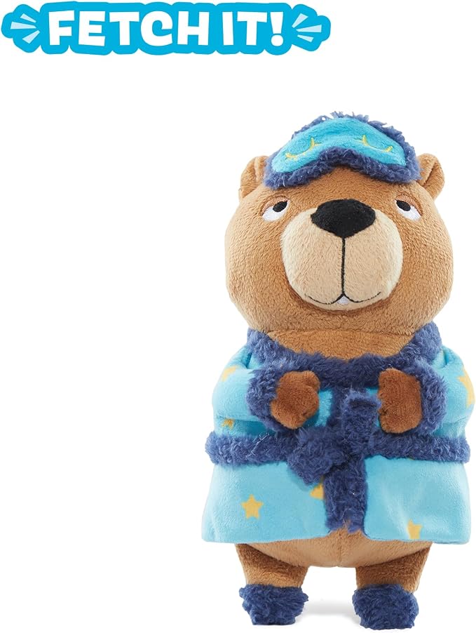 BarkBox Groundhog Dave Dog Toy - Toy for Small to Medium Dogs | Plush Groundhog with Deep Squeaker, Crinkle & Fluffy Filling | Squeak & Chew