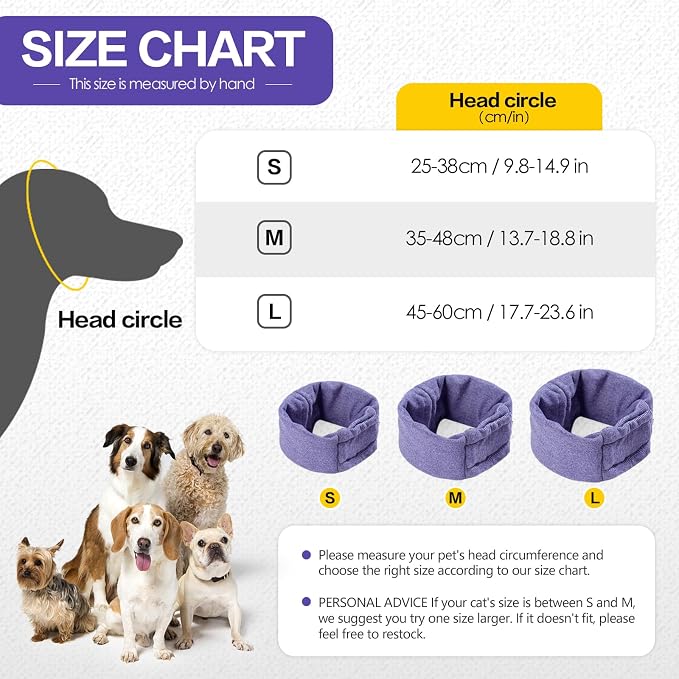 Dogs Ear Wrap, Anxiety Relief - Purple M