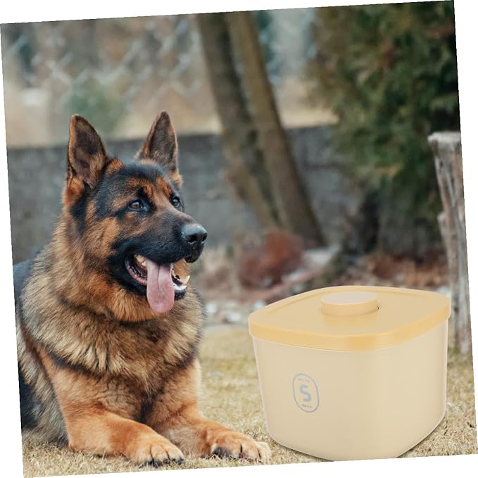 COHEALI Airtight Vacuum Sealed Dog Food Storage Container Large Capacity Plastic Cat Food Bin, Large, Yellow