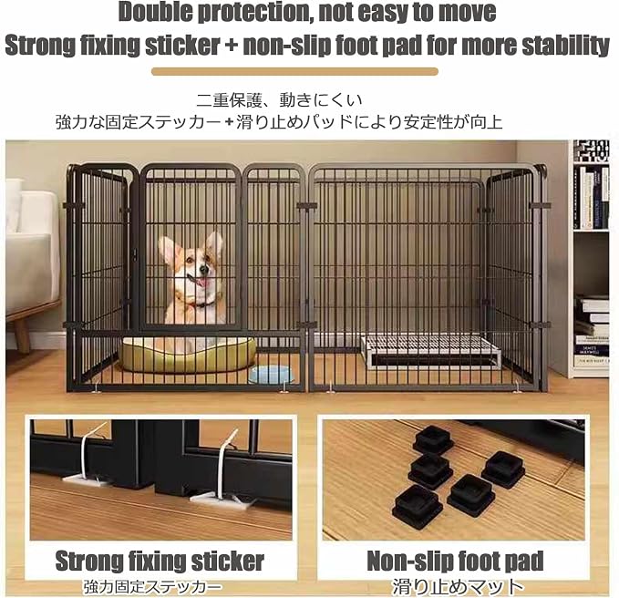 Portable Dog Playpen with Door ， Heavy Duty Enclosure for Indoor/Outdoor Use - Ideal for Puppies, Cats, Rabbits, and Small Animals